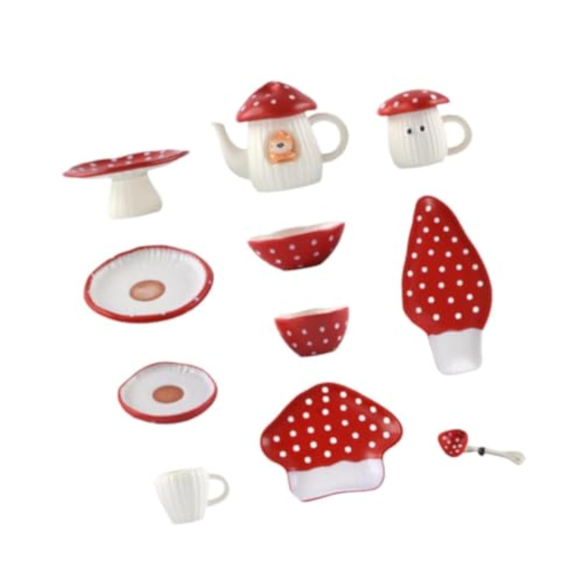 Dollhouse Mushroom Tableware 1:6 Scale