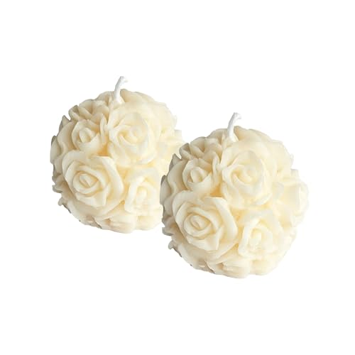 Ya en mundofriki.es: Juego de 2 velas de bolas de rosa con relieve de rosa, velas decorativas perfumadas en blanco en caja de regalo, 4,5 x 4 cm