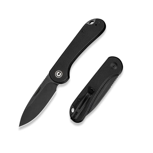 CIVIVI Elementum Slip Joint Folding Pocket Knife 7.52 CM 14C28N Blade G10 Handle, Outdoor EDC Knife C18062AJ-1 (Black)