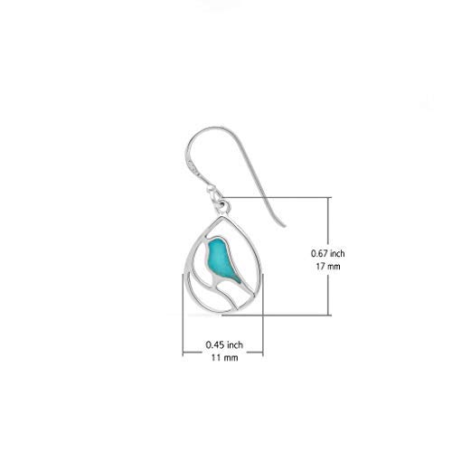 Boma Jewelry Sterling Silver Bird Teardrop Inlay Earrings4