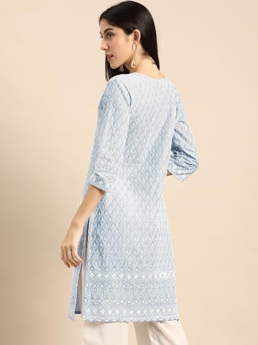 Image of Amazon Brand - Tavasya Women Cotton Solid Straight Kurta