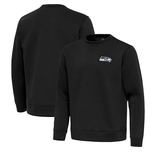 Antigua Men's Black Seattle Seahawks Relevant Lightweight Pullover Sweatshirt