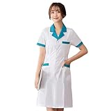 PRETYZOOM Damen Arztkittel Medizin Kittel Arbeitsmantel Krankenschwester Kostüm Kleid Berufsmantel OP Kleidung Krankenhaus Berufskleidung mit Stift Tasche Größe XL