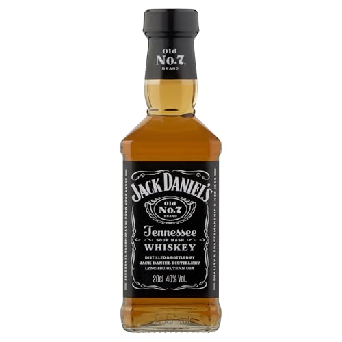 Jack Daniel's Old N°7 Tennessee Whiskey 20cl - Whisky Américain Iconique - Filtré sur charbon de bois d'érable - Aux Notes de Vanille, Caramel & Chêne - Idéal Pur, sur Glace ou En Cocktail.