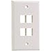 Panduit NetKey Flush Mount Screw-On Faceplates - Flush mount faceplate - black - 1-gang - 4 ports