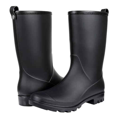 Image of Asgard Women's Mid Calf Rain Boots Waterproof Garden Shoes Slip on Rubber Boots