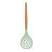 POHOVE Cuchara ranurada de silicona, cuchara de colador de silicona para wok Skimmer, cuchara ranurada antiadherente con mango de madera, para el hogar, cocina, hornear, freír