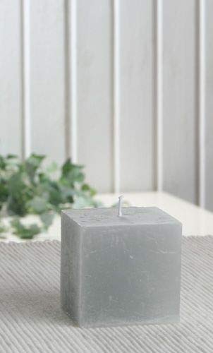 CandleCorner Rustik-Kerzen: Viereckig, 5 x 5 x 5 cm Ø, Grau, Unparfümiert