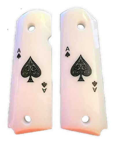 Premium Gun Grips Compatible Replacement for 1911 Full Size White Ace of Spads