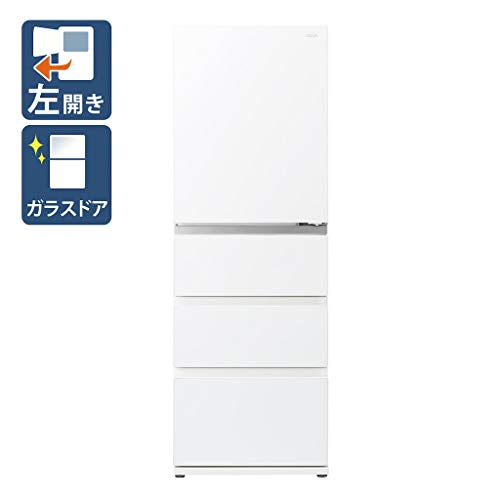 AQUA 【左開き】430L 4ドアノンフロン冷蔵庫 Delie クリアウォームホワイト AQR-VZ43JL(W)