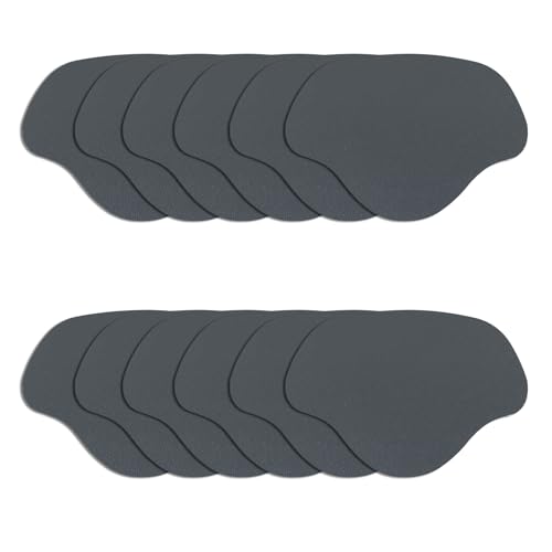 Image of Inside Shoe Heel Repair Patches, Self-Adhesive Shoe Hole Patch Kit for Sneaker Mesh Sports Tennis Work Hiking, Quick Fix for Inner Heel or Toe Holes (Grey (12 Pcs))