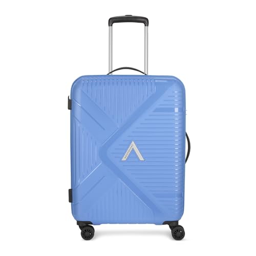 Image of Aristocrat Envoy Check-in Trolley Bag 65cm | Medium Hard Luggage | 8-Wheel Suitcase for Travel | Combination Lock with Sturdy Zipper | Polypropylene | 3 Years International Warranty (Ocean Blue)