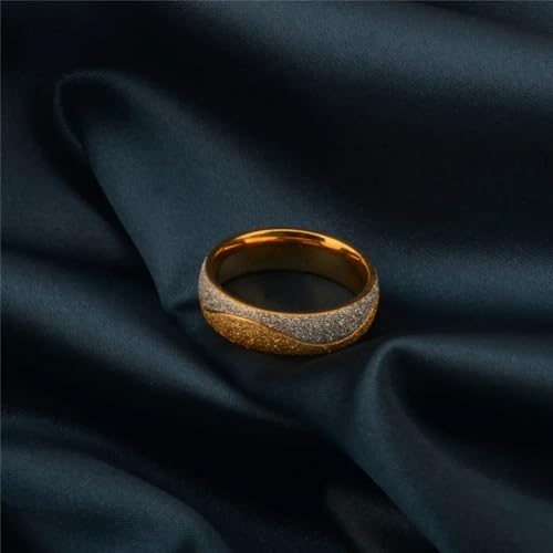 Anneaux ring bijoux de mariage haut de gamme finition matte silver de 6 mm