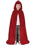 candyfouse Enchanting Halloween Kids Velvet Cloak, Premium Cosplay Cape, Magical Dress-Up Costume, Ages 3-16,Witch Vampire