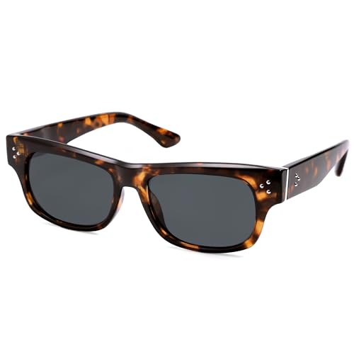 SOJOS Retro Rectangle Polarized Sunglasses for Women Men Vintage Shades UV400 Protection Sunnies SJ2338