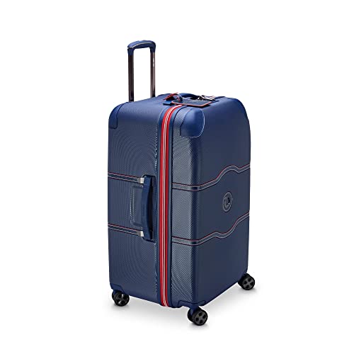 Image of DELSEY PARIS Chatelet Air 2.0 Hardside Luggage Trunk with Spinner Wheels, Navy, Checked-26 Inch Trunk