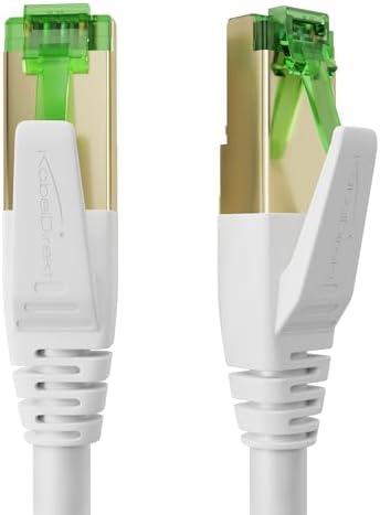 KabelDirekt – Cat-7-Netzwerkkabel – 3m – 10 Gigabit, RJ45, Weiß | Cat-7-LAN-/Patchkabel bis 10Gbit/s – für Highspeed-Netzwerke, PC, Router, Switch & Modem, RJ45