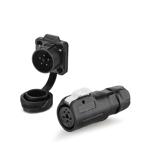 Conector M12 de 5 pines cable de alimentacion AC DC enchufe macho hembra kit 2