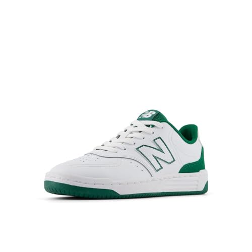 New Balance Bb80 V1 Unisex con Cordones para niños, Blanco/Pino clásico, 5 Big Kid