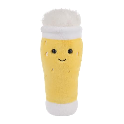 Apricot Lamb Cerveza Beber de peluche para niños, suave y lindo, para niñas y niños, color amarillo, 24 cm