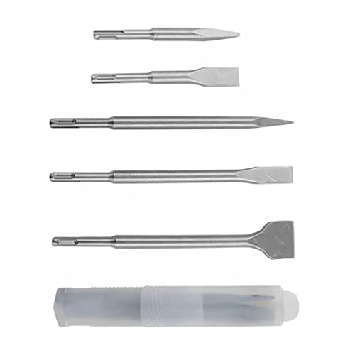 Haofy Jeu de Burins à Tige Ronde, Jeu de Burins à Béton de Haute dureté, Applications Larges, 5 Pièces pour les Amateurs de Bricolage