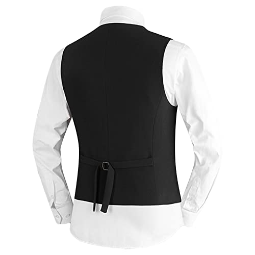 JEsilunmaMY Slim Fit Business Vest for Men Business Formal Dress Groomman Waistcoat Sleeveless Wedding Party Tuxedo Suit Vest2