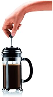 Bodum French Press Chambord - 350ml / 3 Cup Silver Coffee Maker - Heat-Resistant & Stainless Steel Filter - BPA-Free Dishwasher Safe Cafetiere - Made in Portugal