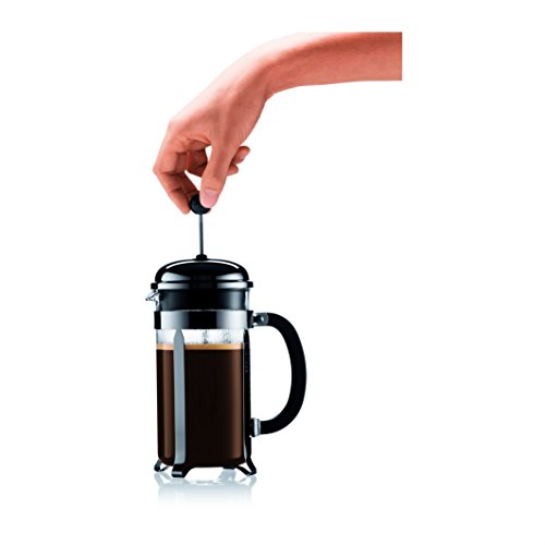 Bodum French Press Chambord - 350ml / 3 Cup Silver Coffee Maker - Heat-Resistant & Stainless Steel Filter - BPA-Free Dishwasher Safe Cafetiere - Made in Portugal