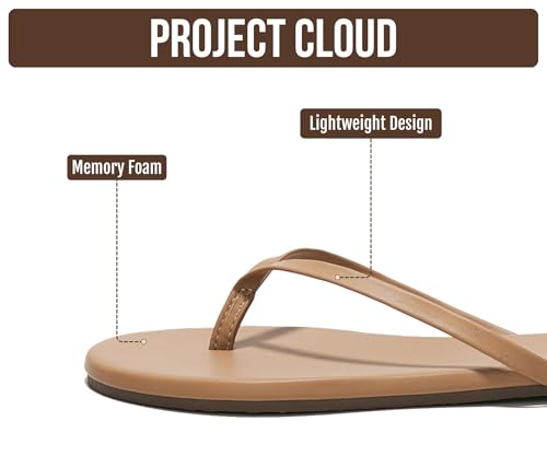 Image of Project Cloud Flip Flops for Women Footwear- Lightweight and Memory Foam Insole Sandals for Women 2026 - Durable Non-Slip Beach Essentials Flats for Women Sandals (Foundations)