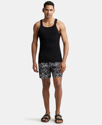 Image of Jockey NY07 Men's Super Combed Cotton Satin Weave Printed Boxer Shorts with Side Pocket