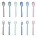 12pcs Bamboo Kids Spoons & Forks for Baby Feeding, Toddler Spoons & Forks Set, Tableware for Baby Toddler Kids Bamboo Toddler Dishes & Dinnerware Sets