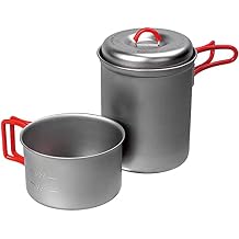 Evernew Titanium Lightweight Camping Solo Pot Set, 750