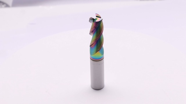 Image of 1 /2 inch 3 Flute 45 Solid Carbide Square End Mill for Aluminum, DLC Coated | 45 Helix, 1 /2 inch Cutting Dia, 1 /2 inch Shank Dia, 1-1 /4 inch Length of Cut, 3 inch Overall Length, for Milling Aluminum and Copper