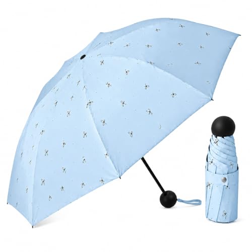 Image of Owme UV Umbrella for Women, Mini Folding Portable 2-Fold Umbrellas | Manually Open & Close for Rain and Sun Protection, Anti-Slip Handle | Windproof Umbrlla | Chata for Rain for Men -