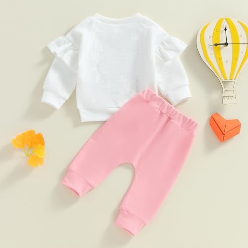 Toddler Baby Girl Clothes Heart Ruffles Long Sleeve Sweatshirt Sweatpants Set Infant Fall Winter Outfits4