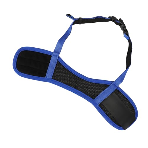 COLLBATH 調節可能な 口 大型犬用マズル ペット 犬の 口 犬の無駄吠え防止装置 子犬のウォーキング 歩く子犬のマウスカバー 犬の屋外の口カバー Blue ナイロン