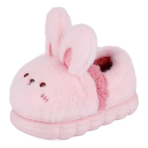 KAKU NANU Unisex Children Slippers Bunny Cozy Warm Shoes for Indoor Outdoor (13.5 Little Kid,Pink) Cover