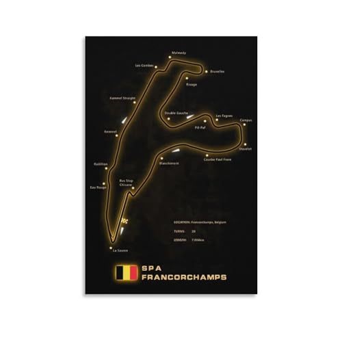 Poster Spa Francorchamps circuit toile décoration murale maison salon salon 60x90