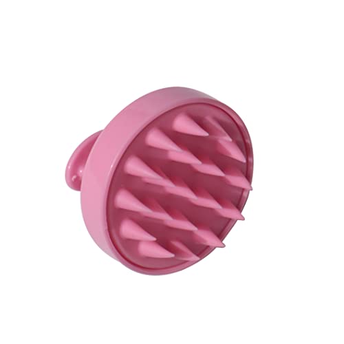 CURL CURE Silicone Wet & Dry Manual Head Scalp Massage Brush, Super Soft Silicone Bristles Care Hair Scalp Massager|Shampoo Brush For The Scalp, Exfoliate & Remove Dandruff, Promote Hair Growth-Pink