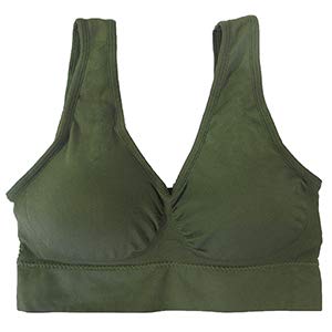 Coobie Seamless Comfort Bra, Army Green, Small