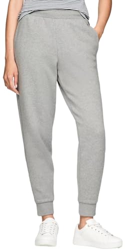 Image of TOMMY HILFIGER Women's Relaxed Fit Solid Sweatpants Collection 2025, Grey Heather, M