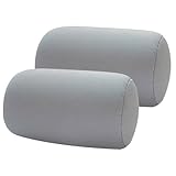 Bookishbunny 2pcs Micro Bead Roll Pillow Cushion for Bed Back Neck Head Body Support, 13' x 7', Various Designs (Dark Gray)