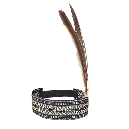 NET TOYS Hübsches Indiander Stirnband mit Ferdern - Braun - Stylisches Frauen-Kostüm-Zubehör Apachen Federschmuck Indianerin NET TOYS Hübsches Indiander Stirnband mit Ferdern - Braun - Stylisches Frauen-Kostüm-Zubehör Apachen Federschmuck Indianerin