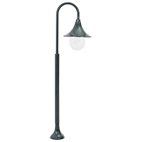 Festnight Lampadaire de Jardin Lampadaire extérieur E27 120 cm Aluminium Vert foncé