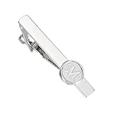PATIKIL Clips de corbata para hombres, 26 letras gemelos iniciales alfileres corbata barra único alfabeto clip corbata para boda aniversario negocios, Plata (Letra M)