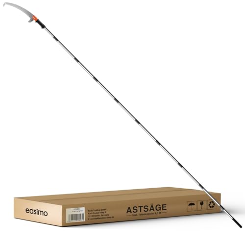 easimo | Astsäge Teleskop für Baumbeschneidung I Säge mit Teleskopstiel einstellbar auf bis zu 4.3m I Teleskop Baumsäge Baumschneider Baum Hochentaster