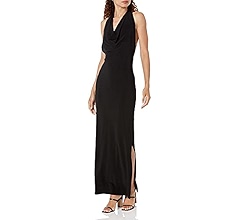 Amazon.com: Norma Kamali Women's Halter Neeta Side Slit Gown