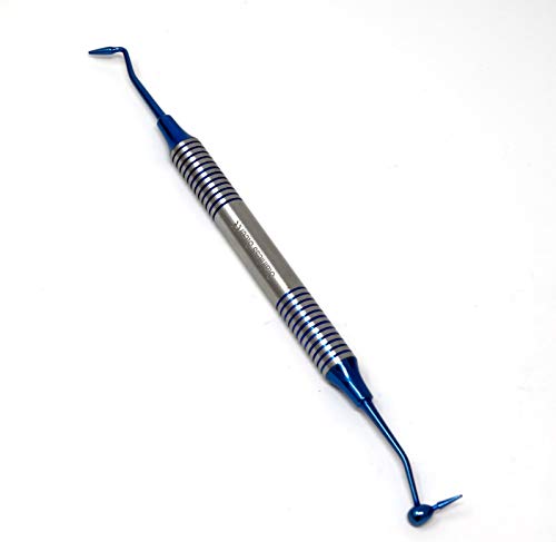Set Of 6 Dental Composite Placement Instruments Hand Carving Dentistry Kit, Blue Titanium Coated Tips, Stainless Steel Kit #TOP4