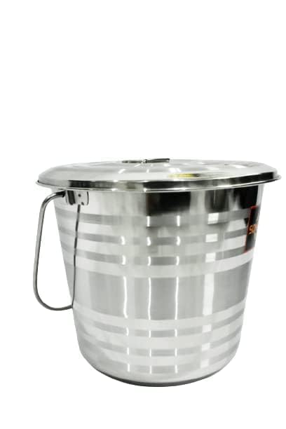 Image of Stainless Steel Jointless Leak Proof Bucket with LID (14 Litre)