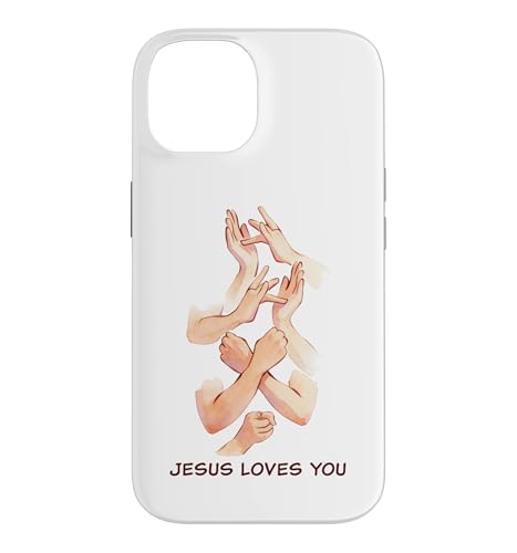 Jesus Loves You ? American Sign Language Watercolor �X�}�z�P�[�X iPhone 14 �p